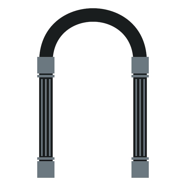 Vector icono de arco semicircular en estilo plano sobre un fondo blanco