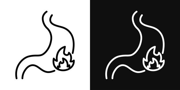 El icono de la ardor de estómago