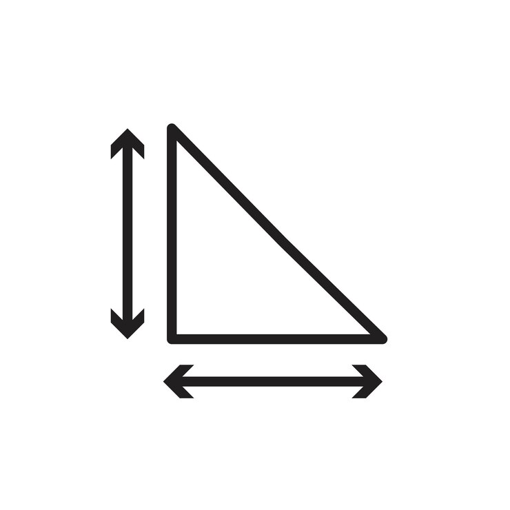 Vector ícono de área y dimensión ilustración de línea delgada plana vectorial