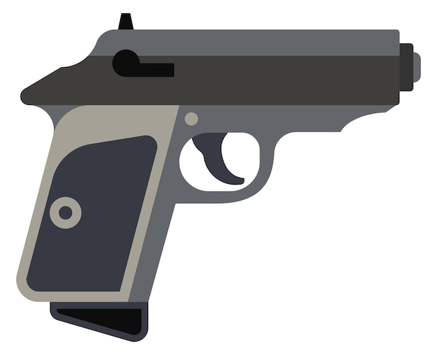 Icono de arma Pistola de mano Pistola pequeña espía aislada sobre fondo blanco