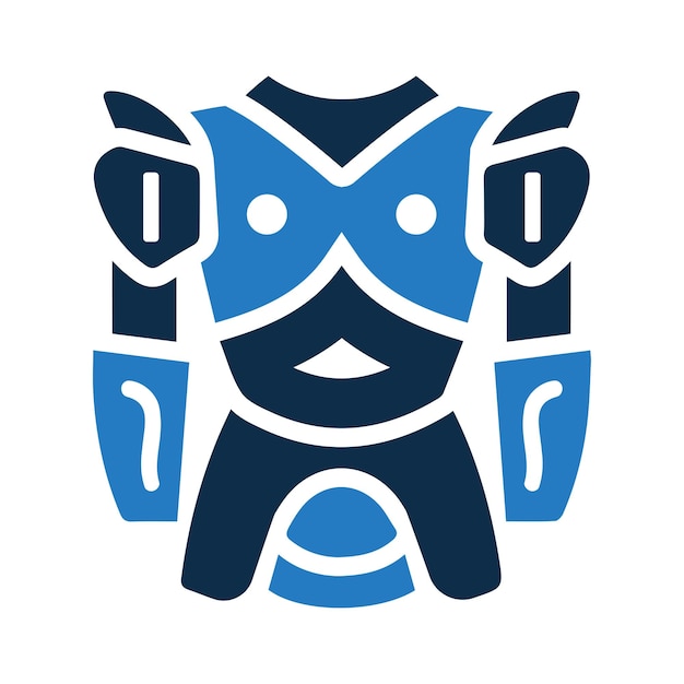El icono de la armadura del caballero guerrero Vector de color simple