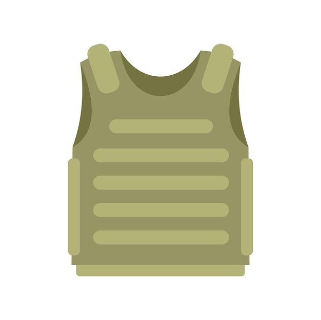 Icono de armadura corporal Ilustración plana del icono de vector de armadura corporal aislado sobre fondo blanco