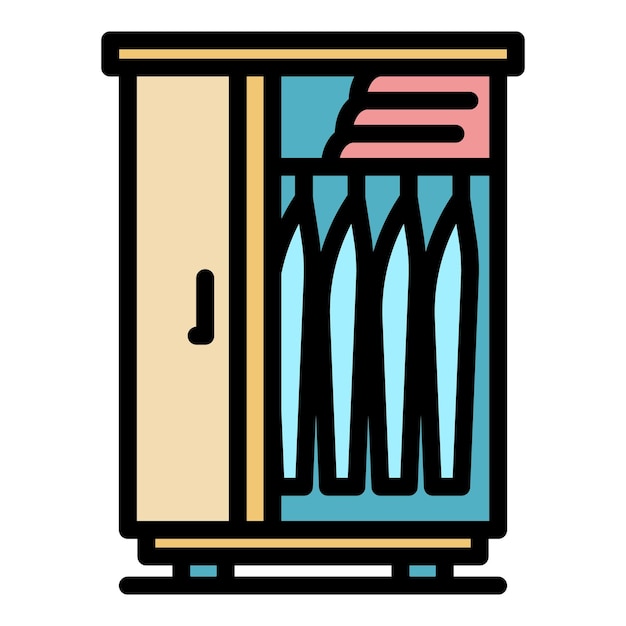 Vector icono del armario del apartamento contorno del armario de la vivienda icono vectorial de color plano aislado