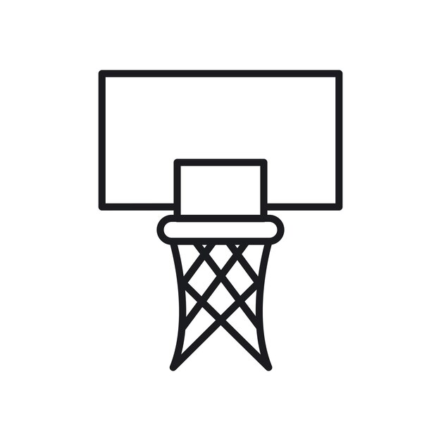 El icono del aro de baloncesto aislado en un fondo blanco