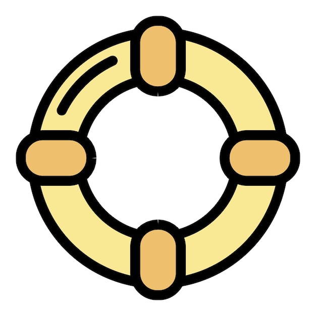 Icono de aro salvavidas Contorno de icono de vector de aro salvavidas color plano aislado
