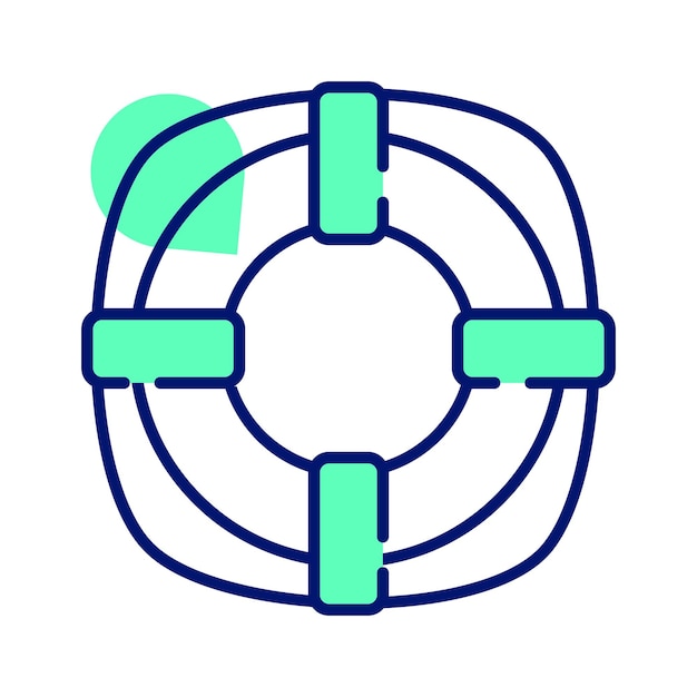 Icono de aro salvavidas en estilo lindo aislado sobre fondo blanco hermoso vector de salvavidas