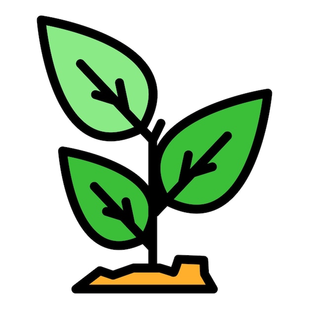 El icono del aroma de la albahaca El contorno del icono del vector del aroma de las albahacanas El color es plano y aislado