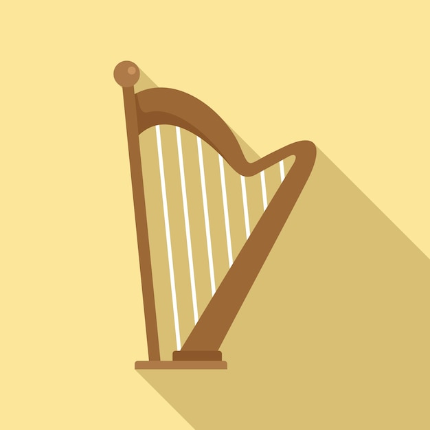 Icono de arpa Ilustración plana del icono de vector de arpa para diseño web