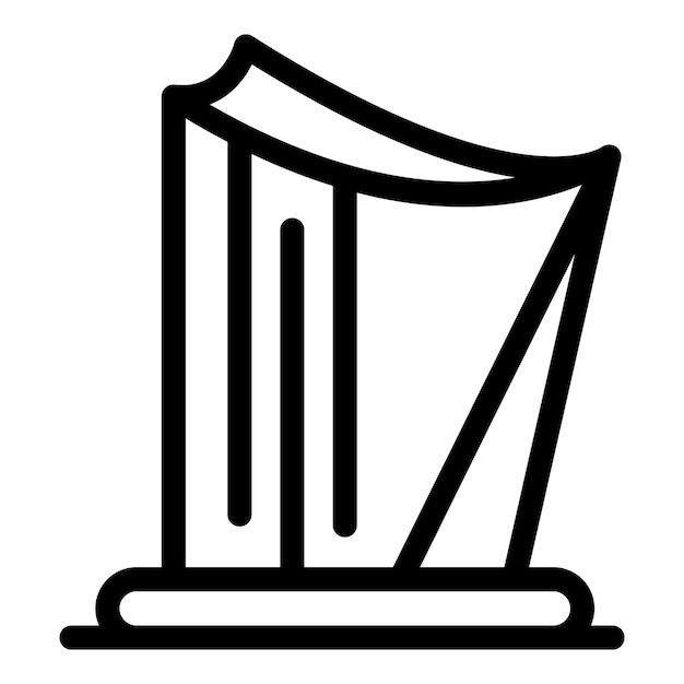 Icono de arpa musical Icono de vector de arpa musical de contorno para diseño web aislado sobre fondo blanco