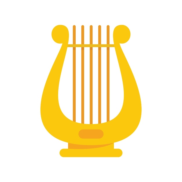 Icono de arpa vector plano Lira irlandesa Instrumento de música de arpa aislado