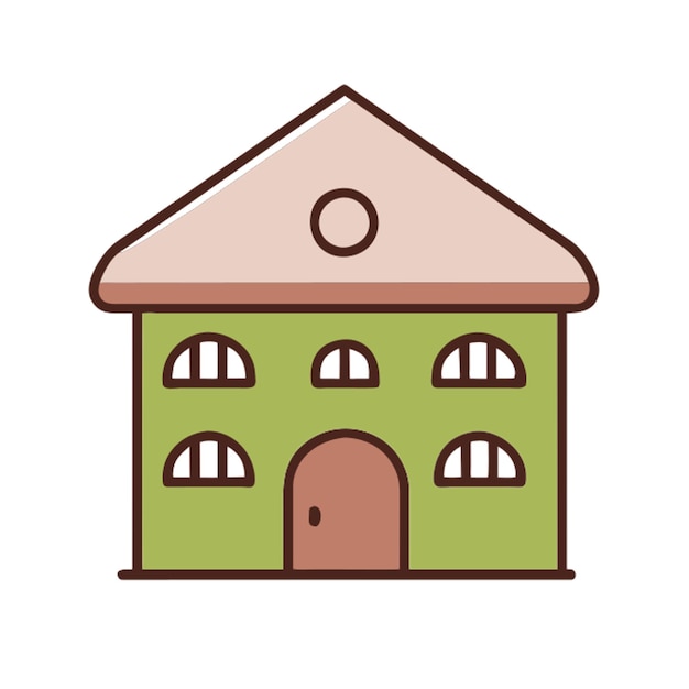 icono de arquitectura con contorno de colores