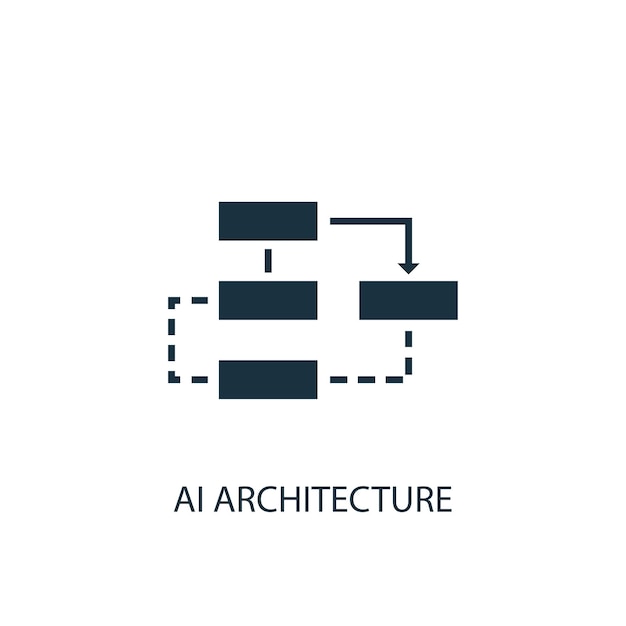 Icono de arquitectura de IA. Ilustración de elemento simple. Diseño de símbolo de arquitectura AI de la colección de inteligencia artificial. Se puede utilizar en web y móvil.