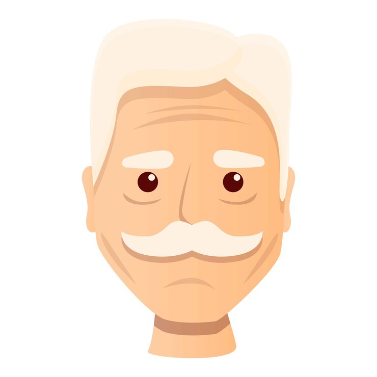 Vector icono de arrugas de hombre mayor caricatura de icono de vector de arrugas de hombre mayor para diseño web aislado sobre fondo blanco