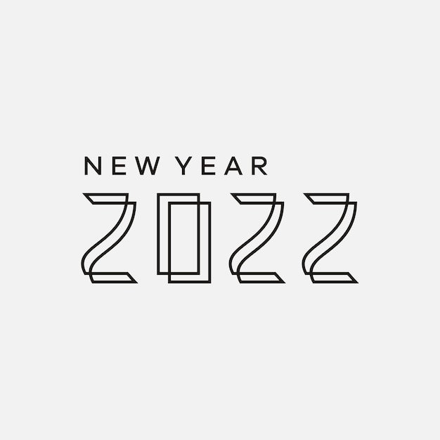 Icono de arte de línea de año nuevo 2022