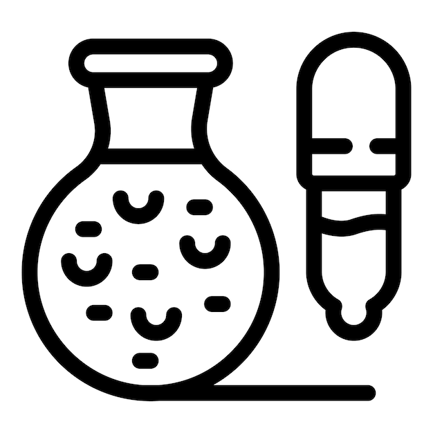 Icono de arte de línea de equipos de laboratorio utilizados para la realización de experimentos y análisis