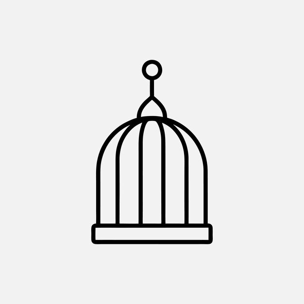 Icono de arte de la línea de la jaula de pájaros