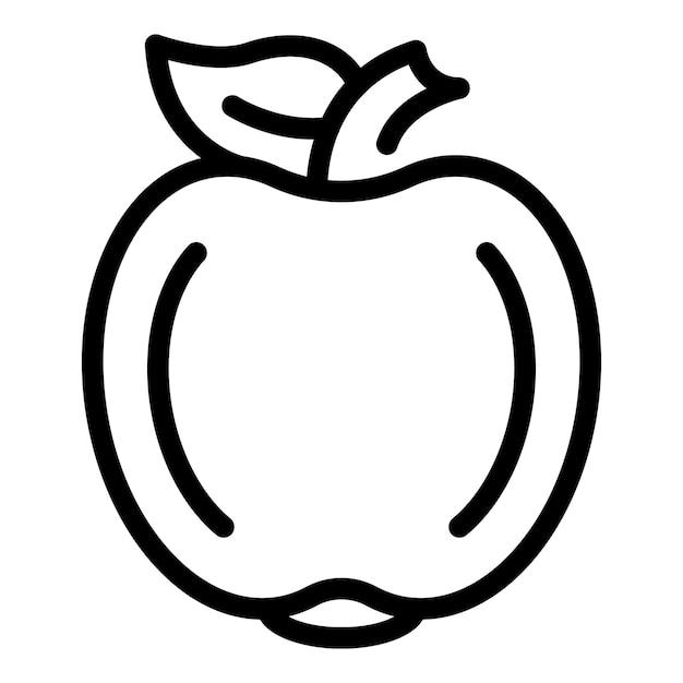 Icono de arte de línea de manzana simple