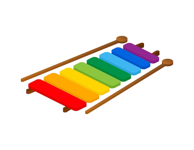 Icono de arte de línea con metalófono Conjunto de iconos de línea delgada Diseño vectorial