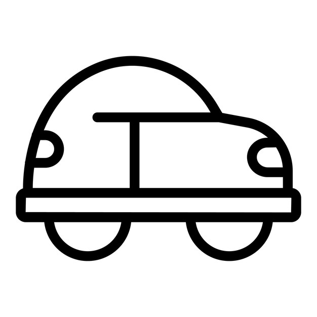 Ícono de arte de línea negra de un coche compacto