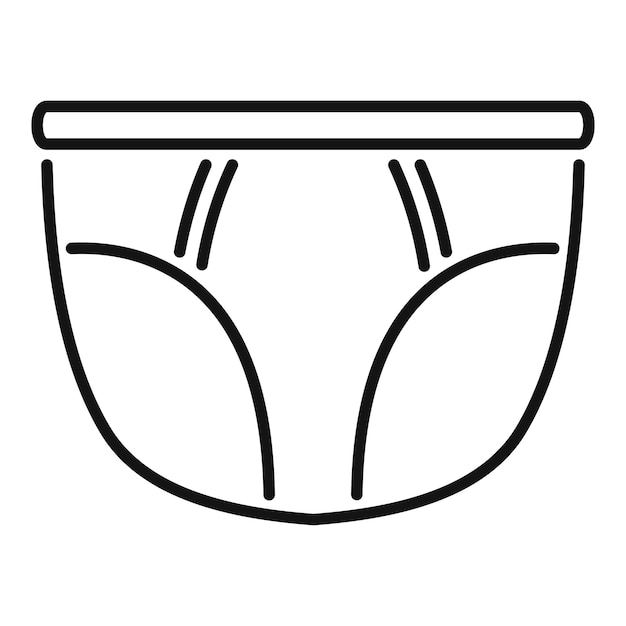 Icono de arte de línea negra simple que representa la ropa interior masculina
