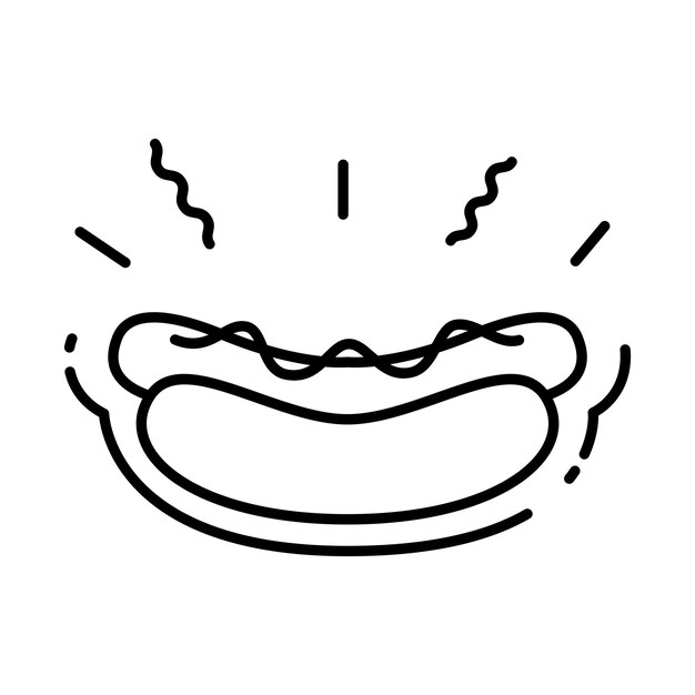 Icono de arte de línea de perro caliente