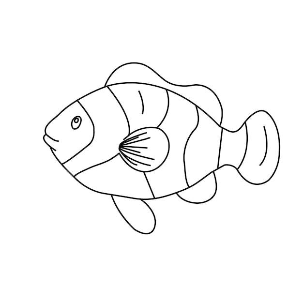 Icono de arte de línea de pescado o mariscos para aplicaciones y sitios web de alimentos