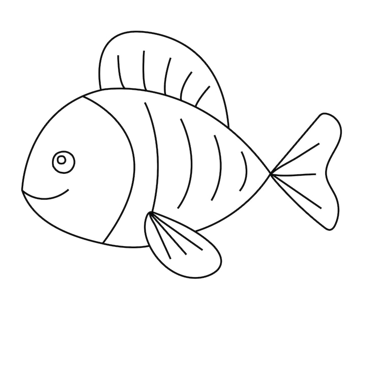 Icono de arte de línea de pescado o mariscos para aplicaciones y sitios web de alimentos