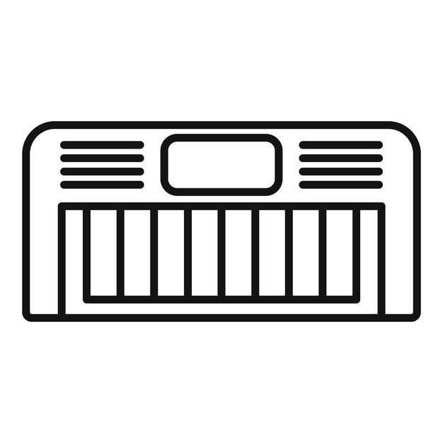 Icono de arte de la línea de radio vintage
