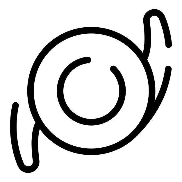 Un icono de arte de línea simple de un huracán girando