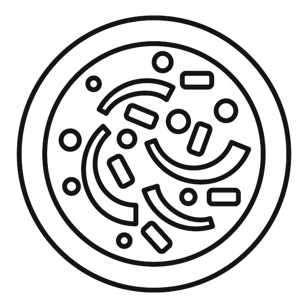 Icono de arte de línea simple de un plato de pasta carbonara