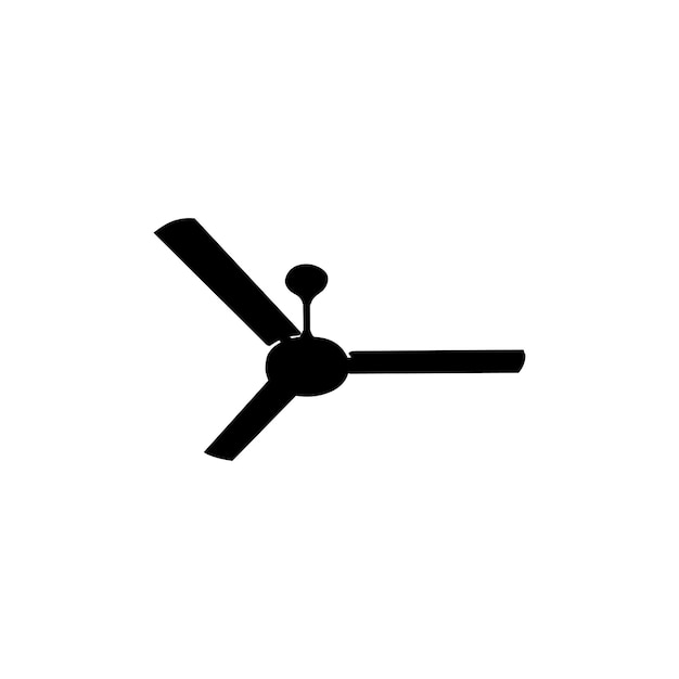 Icono de arte de línea vectorial de ventilador de techo que mejora el flujo de aire con elegante simplicidad