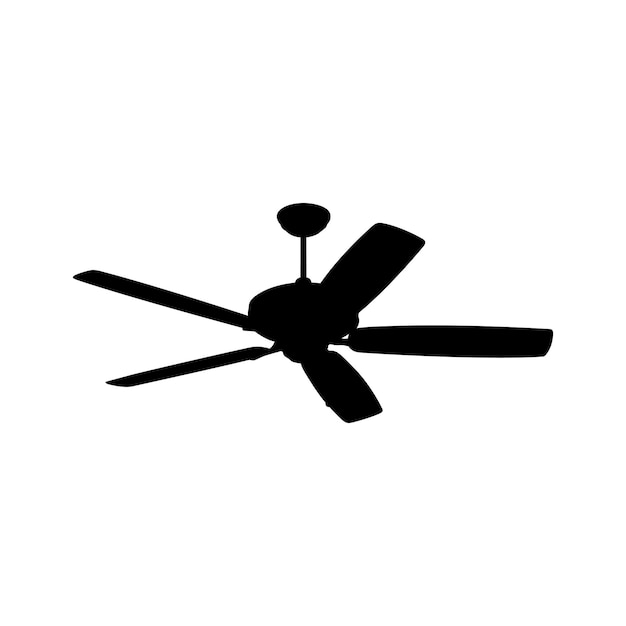 Icono de arte de línea vectorial de ventilador de techo que mejora el flujo de aire con elegante simplicidad