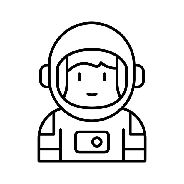 Icono de arte lineal del astronauta