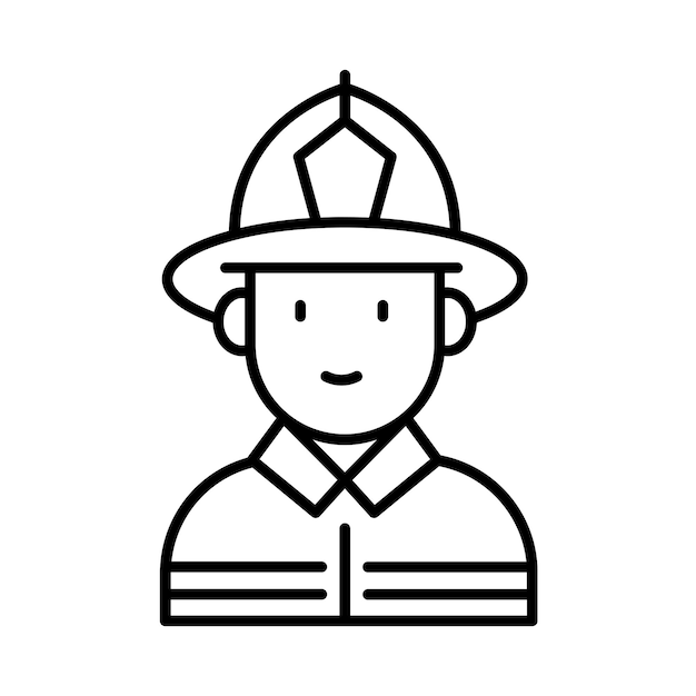 Icono de arte lineal de los bomberos