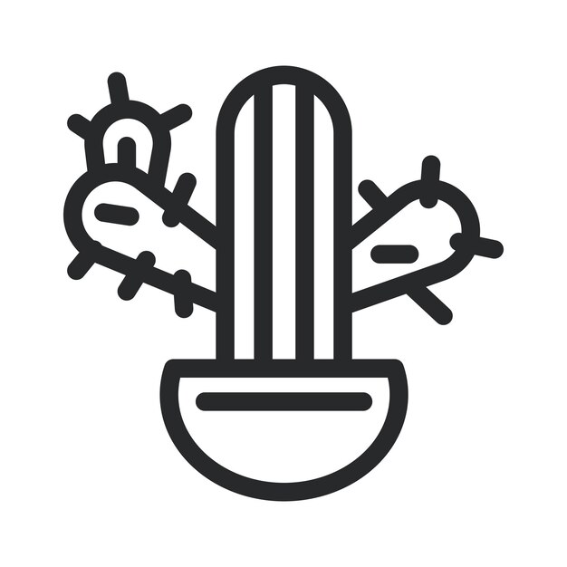 Icono de arte lineal de cactus de otoño
