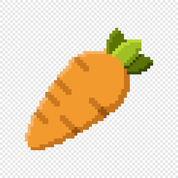 Vector icono de arte de píxeles icono de zanahoria de arte de píxeles zanahoria de píxeles lindo vector de verduras zanahoria de píxeles de 8 bits estilo gráfico de computadora de la vieja escuela ilustración vectorial