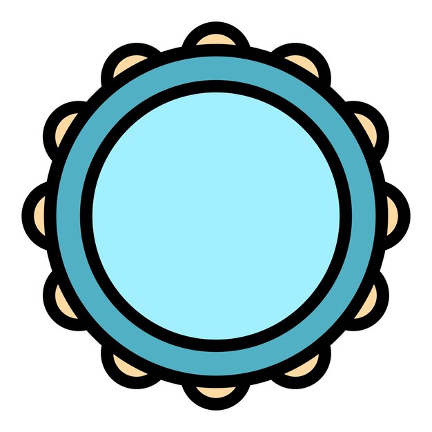 Icono de arte del tambor Contorno del icono del vector del arte del tambor color plano aislado