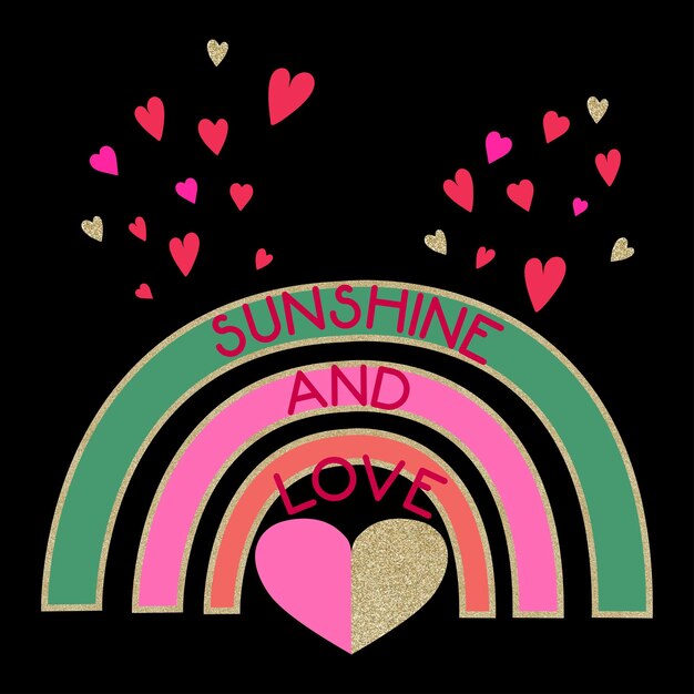 Icono de arte vectorial de estilo arco iris e ilustración gráfica con brillo solar