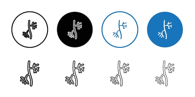 Icono de la arteria humana Conjunto de ilustraciones de líneas delgadas