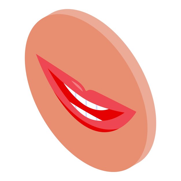 Icono de articulación del habla vector isométrico sonido de la boca lengua cómica