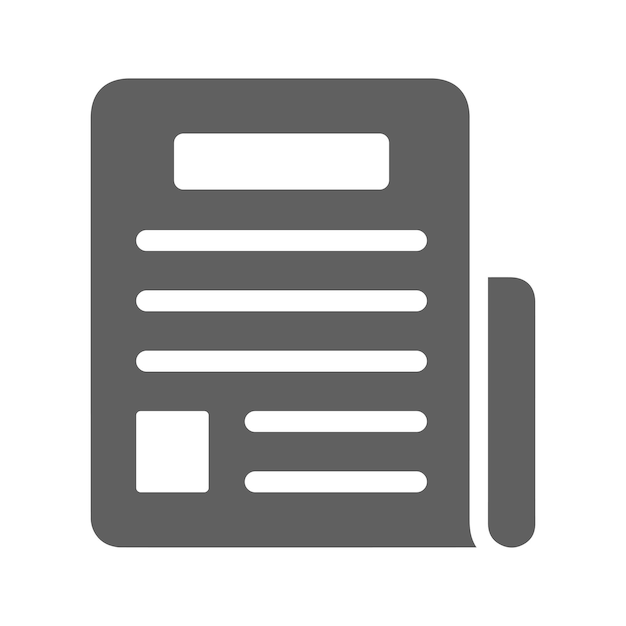 Icono de artículo de periódico Gráficos vectoriales grises