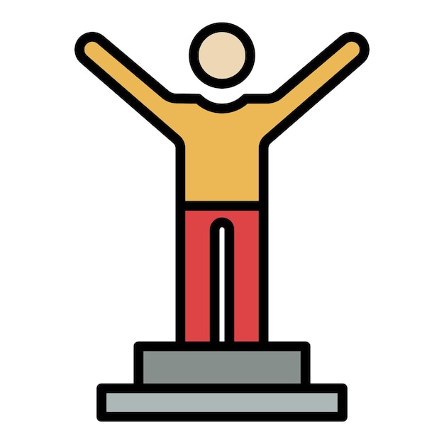 Icono de artista escénico Contorno artista escénico vector icono color plano aislado