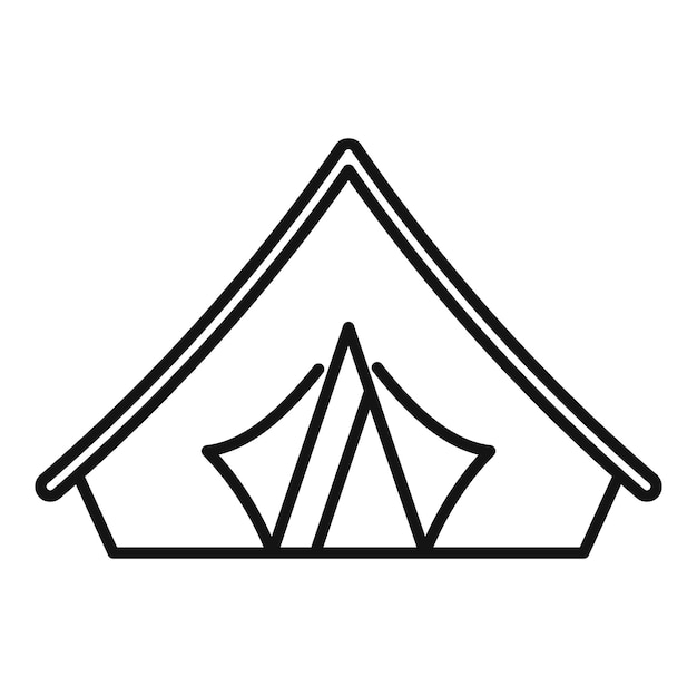 Icono artístico de la línea de tiendas de campamento