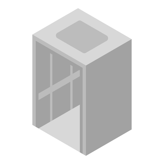 Icono de ascensor de acero Isométrico de icono de vector de ascensor de acero para diseño web aislado sobre fondo blanco