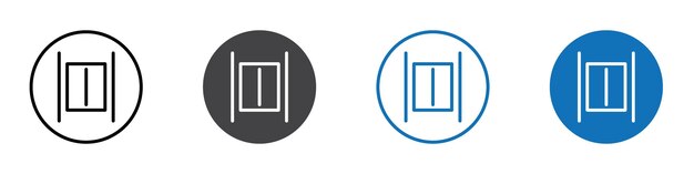 Icono del ascensor Signo del logotipo en contorno de línea delgada