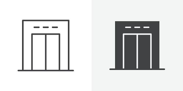 Icono del ascensor Signo vectorial de contorno