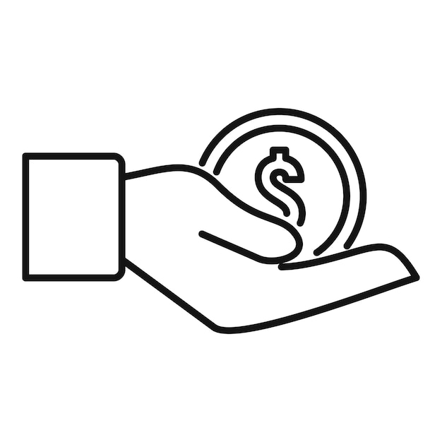 Icono de asesor financiero Icono de vector de asesor financiero de esquema para diseño web aislado sobre fondo blanco
