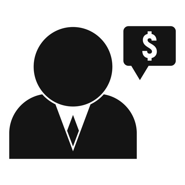 Icono de asesor financiero Ilustración simple del icono de vector de asesor financiero para diseño web aislado sobre fondo blanco