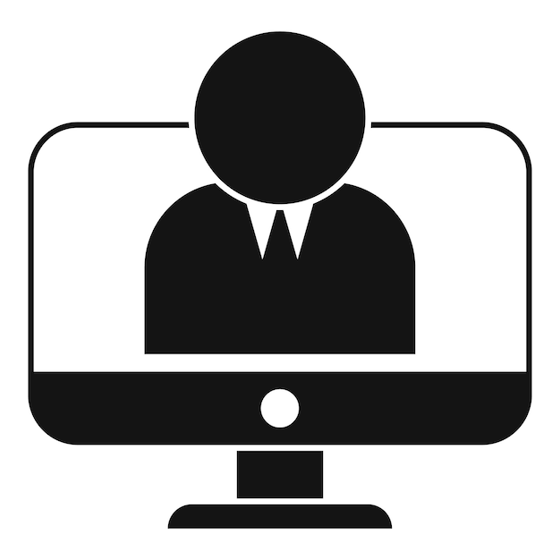 Icono de asesor financiero en línea Ilustración simple del icono de vector de asesor financiero en línea para diseño web aislado sobre fondo blanco