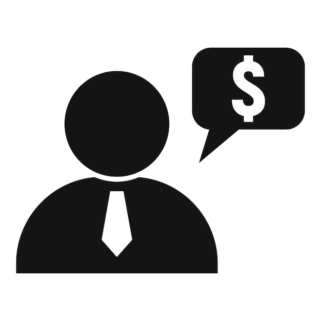 Vector icono de asesor de preguntas de finanzas ilustración simple del icono de vector de asesor de preguntas de finanzas para diseño web aislado sobre fondo blanco